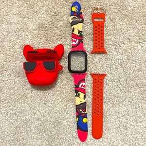 1 AirPods 2nd gen protection case,1 watch case and 2 straps for 40mm Apple Watch